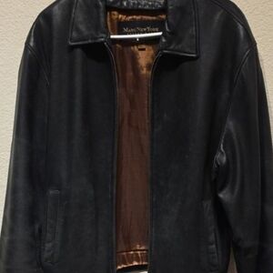 Vintage Marc New York - Andrew Marc - Men's Black Leather Jacket - Medium